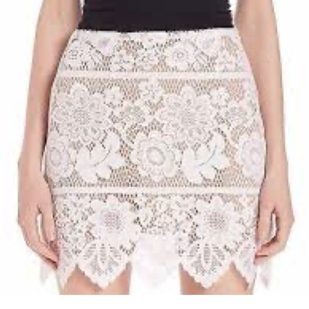 For Love &Lemons Elegant White Lace Skirt